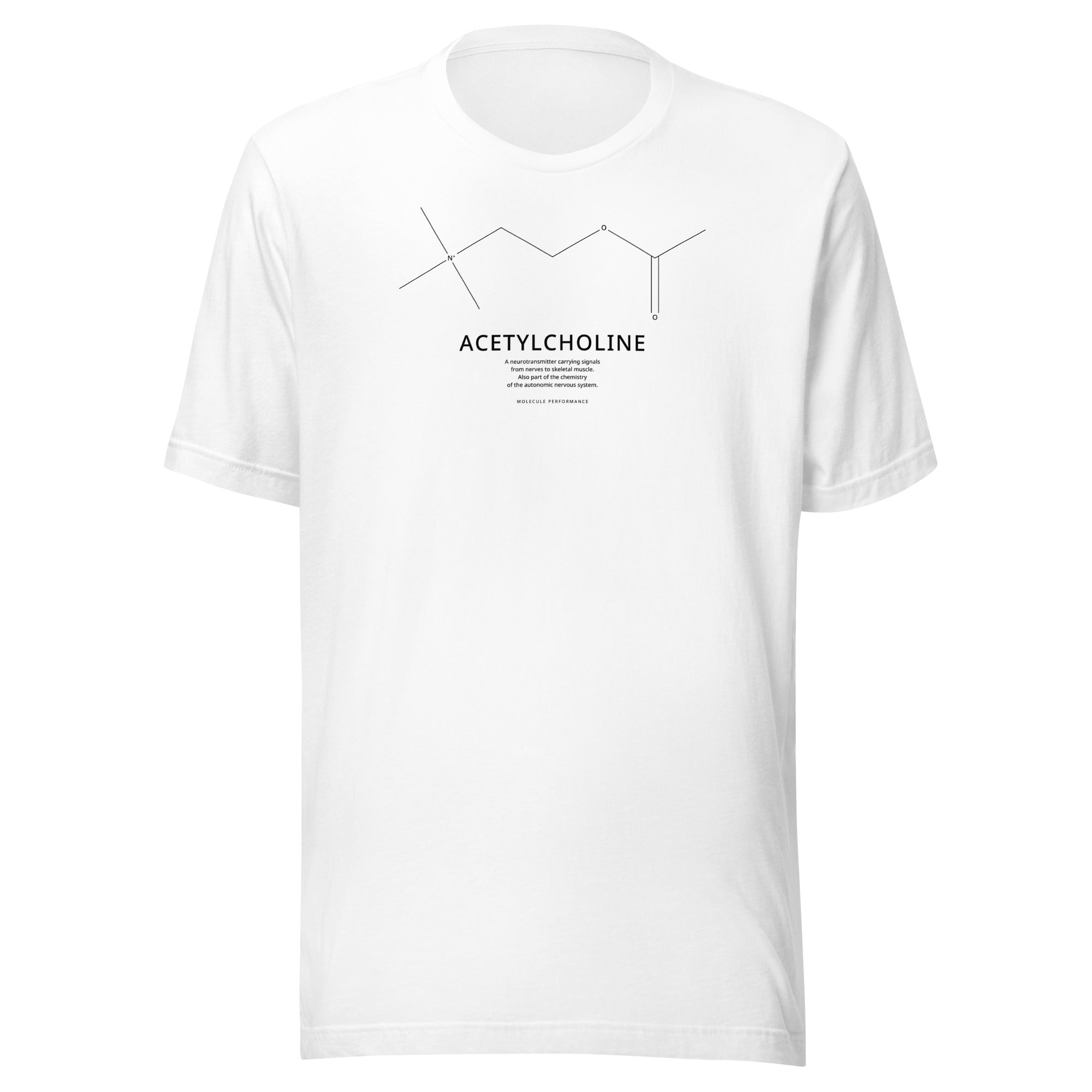 Acetylcholine t-shirt in white, product mockup