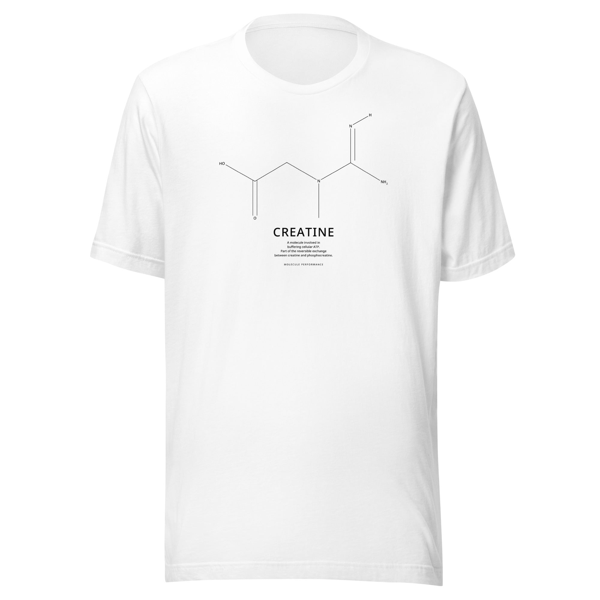 Creatine t-shirt in white, product mockup