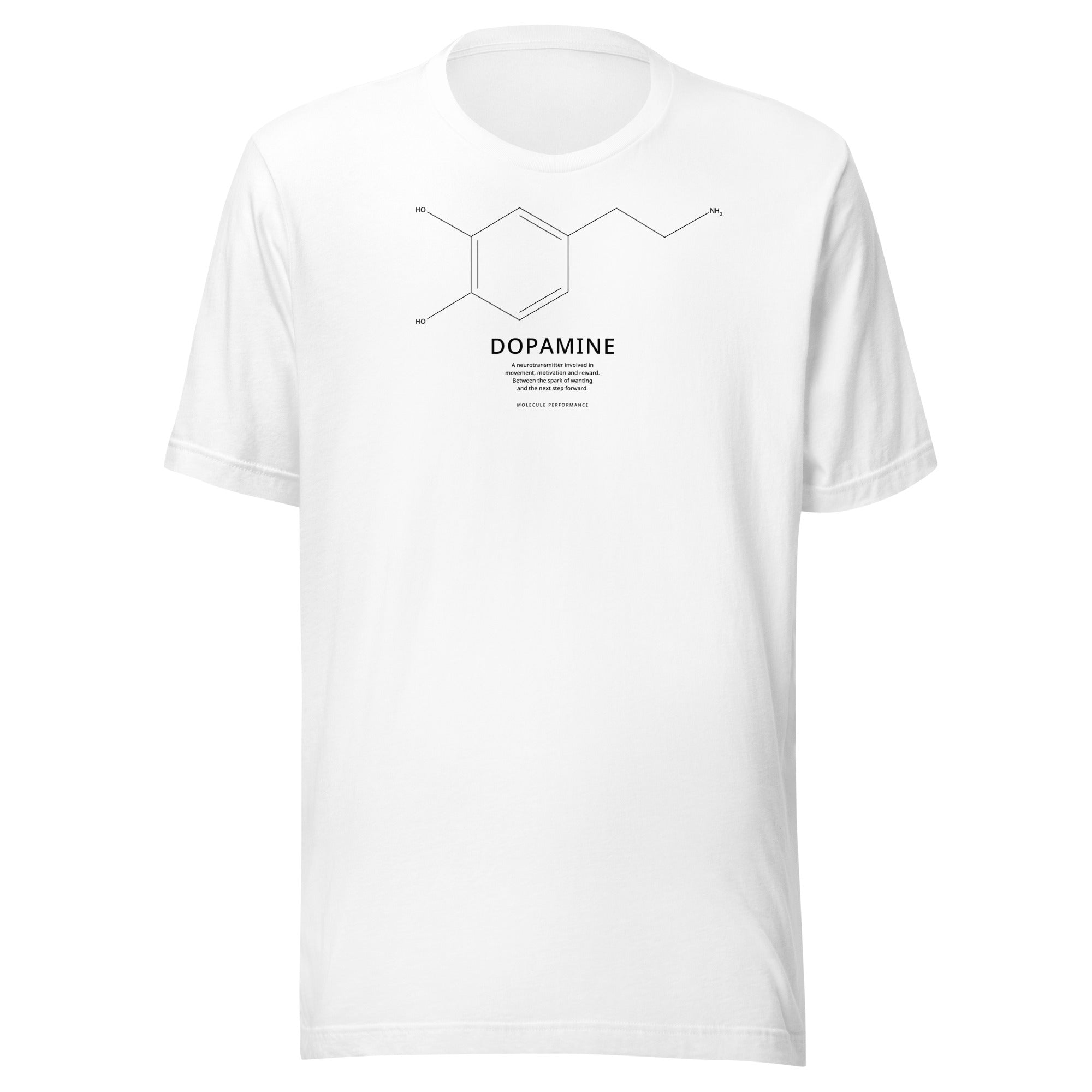 Dopamine t-shirt in white, product mockup