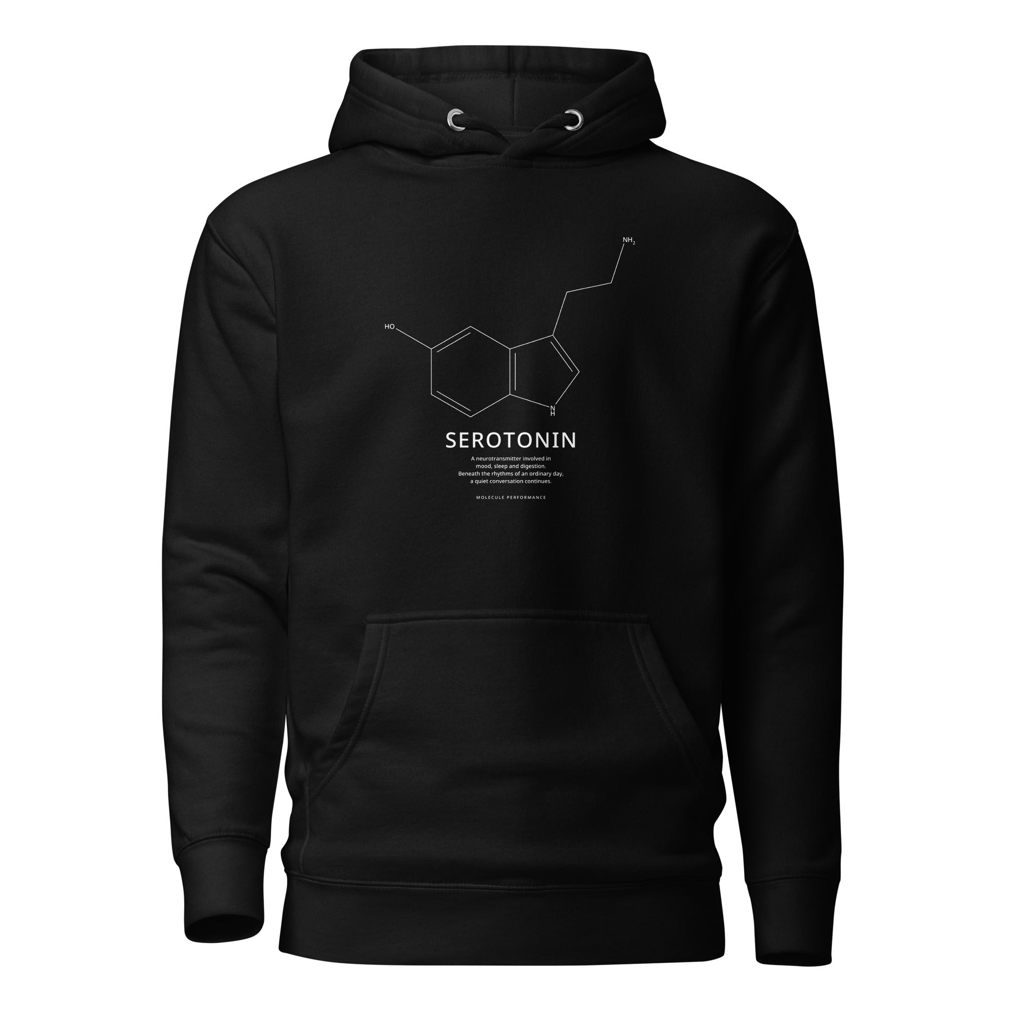 Serotonin black hoodie, supplier mockup